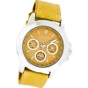 Oozoo Damen Armbanduhr Timepieces Analog Leder gelb UOC6185A