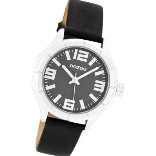Oozoo Damen Armbanduhr Timepieces Analog Leder schwarz UOC6204A