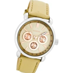 Oozoo Damen Armbanduhr Timepieces Analog Leder beige UOC7135A