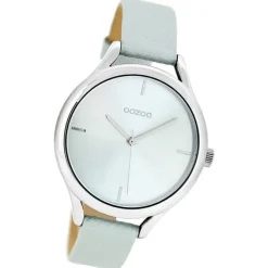 Oozoo Damen Armbanduhr Timepieces Analog Leder hellblau UOC8346A