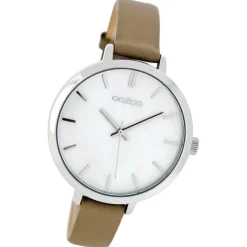 Oozoo Damen Armbanduhr Timepieces Analog Leder beige UOC8357A