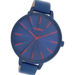 Oozoo Damen Armbanduhr Timepieces Analog Leder blau UOC11252