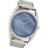 Oozoo Damen Armbanduhr Timepieces Analog Leder silber UOC9165A