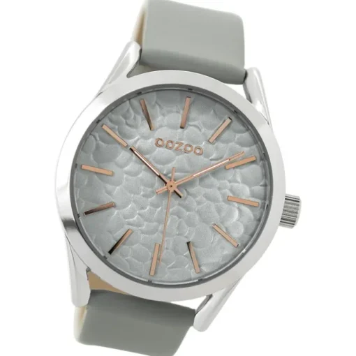 Oozoo Damen Armbanduhr Timepieces Analog Leder grau UOC9471A
