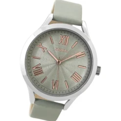 Oozoo Damen Armbanduhr Timepieces Analog Leder grau UOC9477A