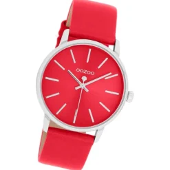 Oozoo Damen Armbanduhr Timepieces Analog Lederband rot UOC11461