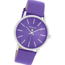 Oozoo Damen Armbanduhr Timepieces Analog Lederband lila UOC11463