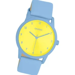 Oozoo Damen Armbanduhr Timepieces Analog Lederband hellblau UOC11466