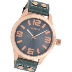 Oozoo Damen Armbanduhr Timepieces C1157 46mm Quarz Leder blau UOC1157