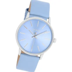 Oozoo Damen Armbanduhr Timepieces Analog Leder hellblau UOC11063