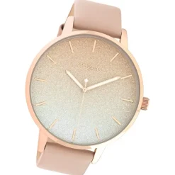 Oozoo Damen Armbanduhr Timepieces Analog Leder beige weiß UOC10831