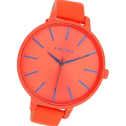 Oozoo Damen Armbanduhr Timepieces Analog Leder rot orange UOC11162