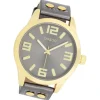 Oozoo Damen Armbanduhr Timepieces Analog Leder dunkelgrau UOC1084A