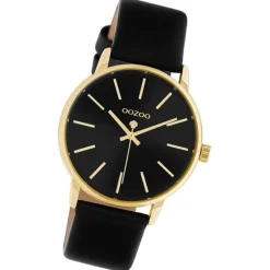 Oozoo Damen Armbanduhr Timepieces Analog Leder schwarz UOC10840