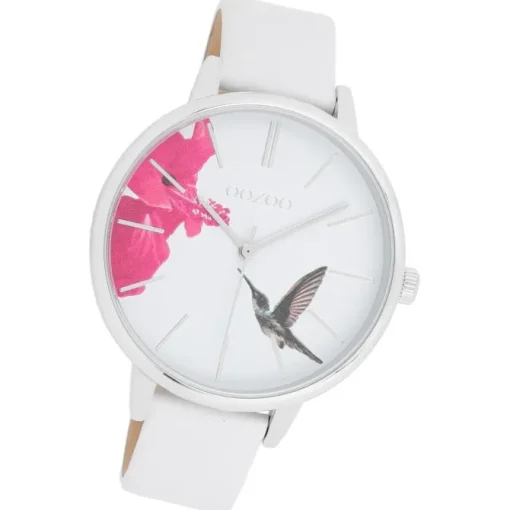 Oozoo Damen Armbanduhr Timepieces Analog Leder weiß UOC11066