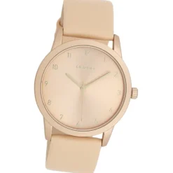Oozoo Damen Armbanduhr Timepieces Analog Leder beige UOC11078