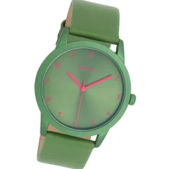 Oozoo Damen Armbanduhr Timepieces Analog Leder grün UOC11056