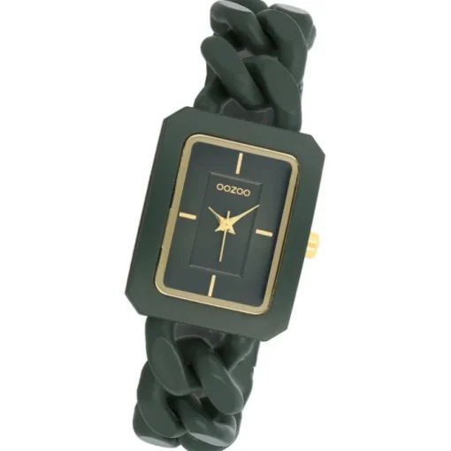 Oozoo Damen Armbanduhr Timepieces Analog Kunststoff dunkelgrün UOC11279
