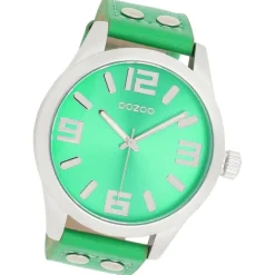 Oozoo Damen Armbanduhr Timepieces Analog Leder grün UOC1077A