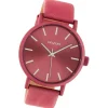 Oozoo Damen Armbanduhr Timepieces Analog Leder rot pink UOC10449