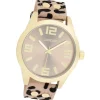Oozoo Damen Armbanduhr Timepieces Analog Lederband beige schwarz UOC1097A