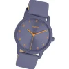 Oozoo Damen Armbanduhr Timepieces Analog Lederband dunkelgrau graublau UOC11456