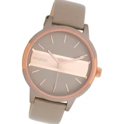 Oozoo Damen Armbanduhr Timepieces Analog Leder taupe braun UOC11153