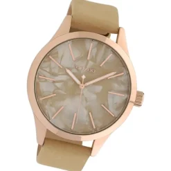 Oozoo Damen Armbanduhr Timepieces Analog Textil sandfarben gelb UOC10070