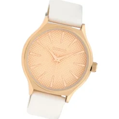Oozoo Damen Armbanduhr Timepieces Analog Leder weiß UOC10105