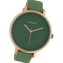 Oozoo Damen Armbanduhr Timepieces Analog Leder grün UOC10407