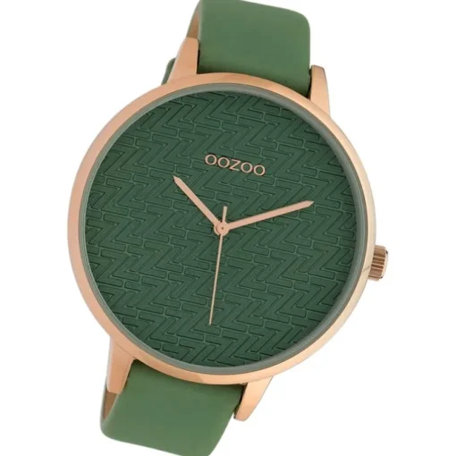 Oozoo Damen Armbanduhr Timepieces Analog Leder grün UOC10407