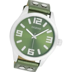 Oozoo Damen Armbanduhr Timepieces Analog Leder grün UOC1081A