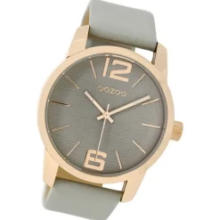 Oozoo Damen Armbanduhr Timepieces Analog Leder grau UOC9090A