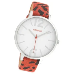 Oozoo Damen Armbanduhr Timepieces Analog Leder rot schwarz UOC10194