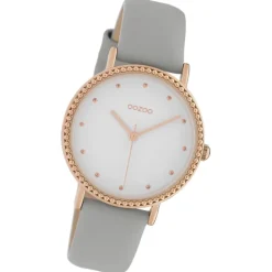 Oozoo Damen Armbanduhr Timepieces Analog Leder grau UOC10420
