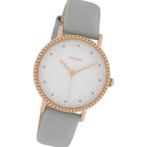 Oozoo Damen Armbanduhr Timepieces Analog Leder grau UOC10420