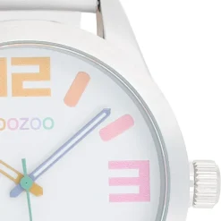 Oozoo Damen Armbanduhr Timepieces Analog Leder weiß UOC1085A