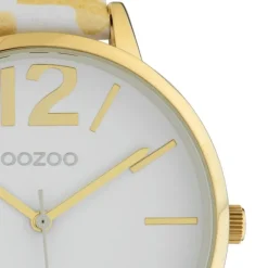 Oozoo Damen Armbanduhr Timepieces Analog Leder weiß gelb UOC10209