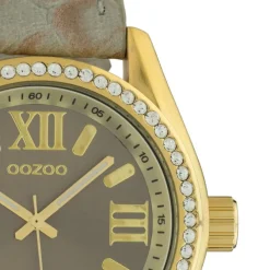 Oozoo Damen Armbanduhr Timepieces Analog Leder grau hellbraun UOC10272