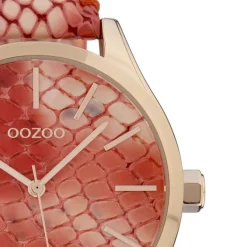 Oozoo Damen Armbanduhr Timepieces Analog Leder rot hellrose UOC10431