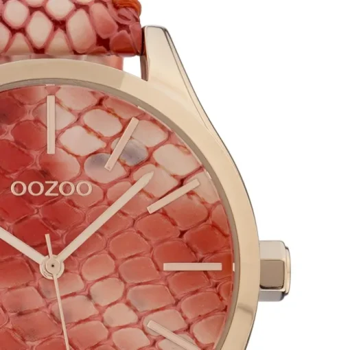 Oozoo Damen Armbanduhr Timepieces Analog Leder rot hellrose UOC10431