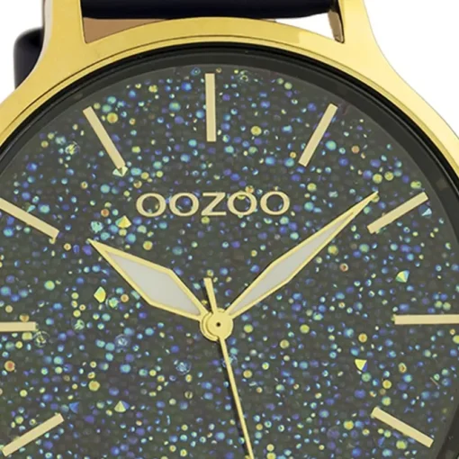 Oozoo Damen Armbanduhr Timepieces Analog Leder dunkelblau UOC10662