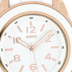 Oozoo Damen Armbanduhr Timepieces Analog Silikon weiß UOC4916A