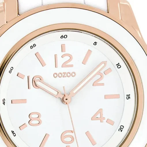 Oozoo Damen Armbanduhr Timepieces Analog Silikon weiß UOC4916A