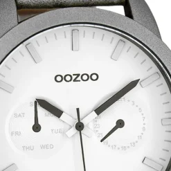Oozoo Damen Armbanduhr Timepieces Analog Leder grau UOC8255A