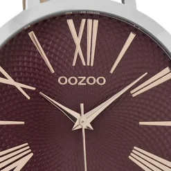 Oozoo Damen Armbanduhr Timepieces Analog Leder dunkelrot UOC9171A