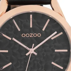 Oozoo Damen Armbanduhr Timepieces Analog Leder schwarz UOC9474A
