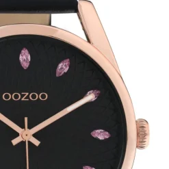 Oozoo Damen Armbanduhr Timepieces C10819 Analog Leder schwarz UOC10819