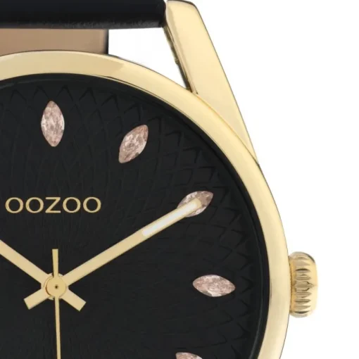 Oozoo Damen Armbanduhr Timepieces Analog Leder schwarz UOC10842