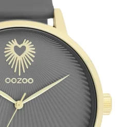 Oozoo Damen Armbanduhr Timepieces Analog Leder grau UOC11244